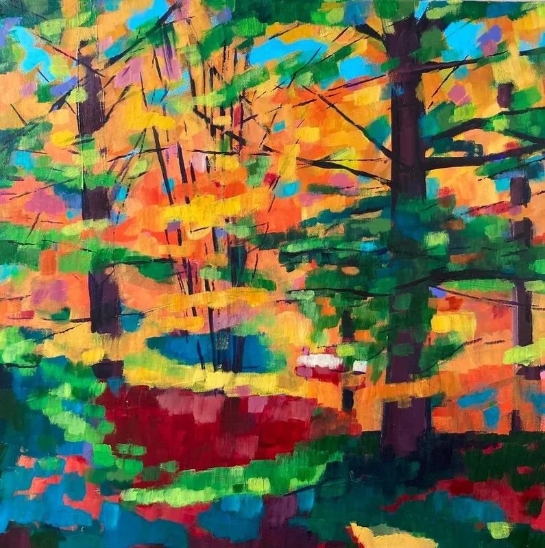 Queenswood II by Stuart Roper, acrylic on box canvas